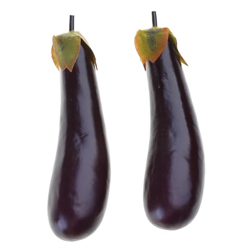 KAKASEA 2pcs Simulation Eggplants Versatile Foam Eggplants Artificial Simulation Aubergines Vegetable Photography Props