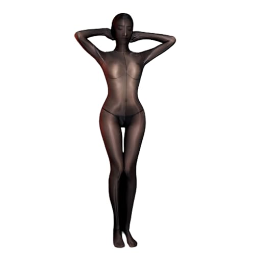 SENMH00 全身タイツ ボディストッキング ボディタイツ 全身パンスト ハイレグ レオタード 穴あき オープンクロッチ ボディコン セクシー 下着 ランジェリー シースルー 透視 エロ 大人 コスプレ ハロウィン ワンサイズ ブラック 男女兼用 - 画像1