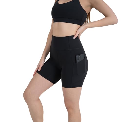 YITTY Active Women's UltraLuxe High Waist Pocket Biker Shorts – 3"/6" Tummy Control, Compression, Breathable & Activewear4