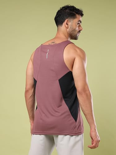 Image of TECHNOSPORT Men's Solid Slim Fit Scoop Neck Sports Innerwear Vest with TECHNOCOOL+ Quick Dry Anti Odour Anti Microbial 2 Way Stretch Soft & Smooth Activewear