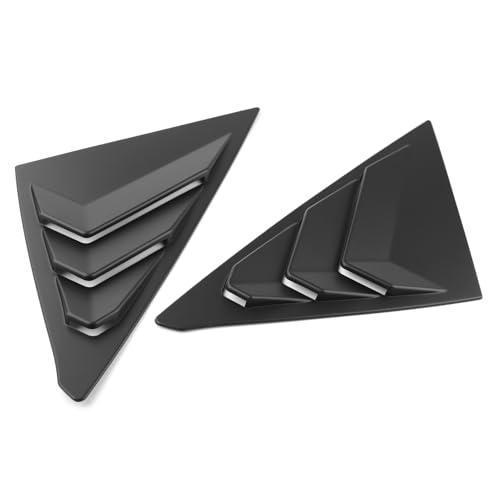 Image of Thenice for 11th Gen Civic Racing Style Rear Side Window Louvers Air Vent Scoop Shades Cover Blinds Compatible with Honda Civic Hatchback Type R 2022 2023 2024 2025 2026 -Matt Black