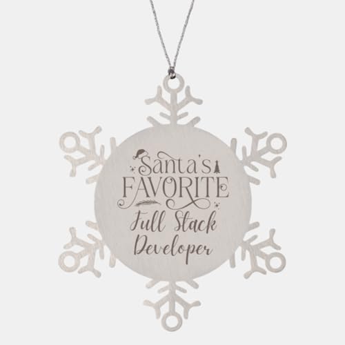 Santa's Favorite Full Stack Developer Ornament for Full Stack Developer, for Full Stack Developer Snowflake Ornament Engraved Full Stack Developer Xmas Decoration Gifts for Cowork