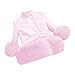 Girls Faux Leather Faux Fur-Lined Jacket Winter Fashion,Thicken Thermal Heavy Overcoat Warm Fleece (Pink, 3-4 Years)