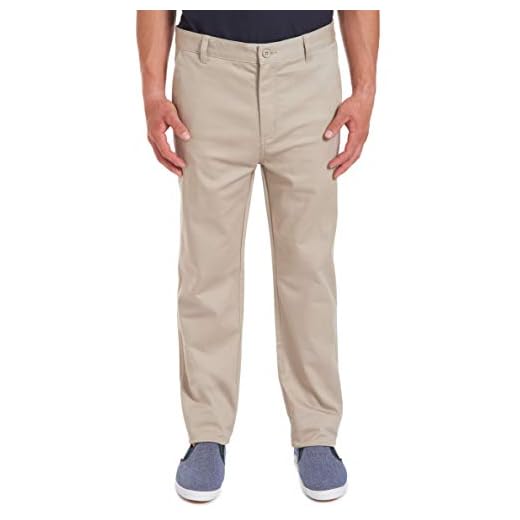 Chaps uniform Young Men’s Flat Front Pant Pants, -Khaki, 28W x 32L