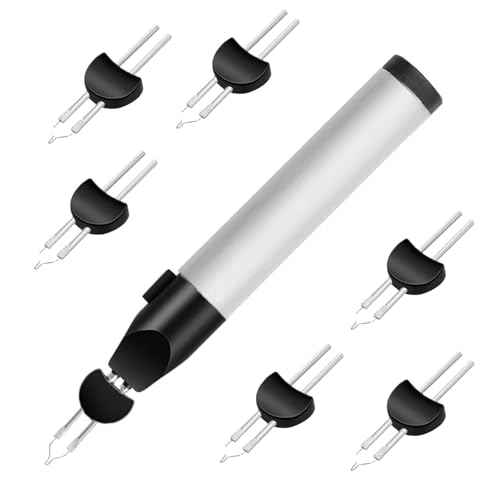 Cordless Thread Burner Pen, Thread Burner Burning Tool, Wax DIY with 5 Replacement Tips for Finishing Bead Weaving Stringing Projects Fast Melting Wax, Leather & Jewelry Making