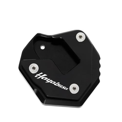 tänder-Verbreiterung Motorrad-Seitenständer-Pad für Suzuki Hayabusa GSX1300R GSX1300r 2007–2021. Ständerfuß-Seitenständer-Verlängerungspad-Stützplatte.(SCHWARZ)