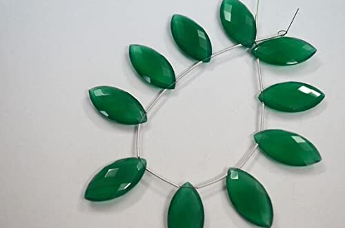 Green Onyx perles longues marquise 15x30mm fil 8 pouces LKBEADS