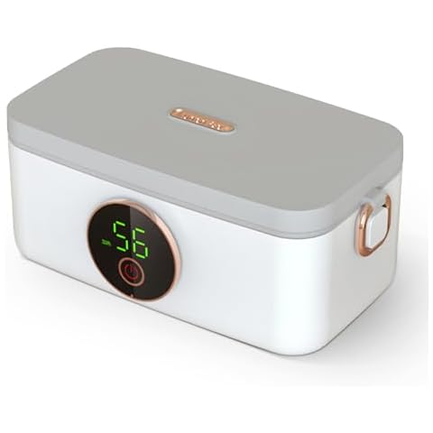 Petyoung Portable Electric Lunch Box, Cordless Heated Lunch Box for Office, Car, Picnics, and Outdoor Use, Battery Powered Food Warmer Kitchen Meal Prep Cover