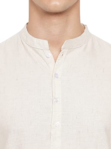 Image of Vastraa Fusion Men's Printed Kurta Pure Cotton Long Kurta, Round Collar, Full Sleeves, Button Kurta, Ethnic Wear