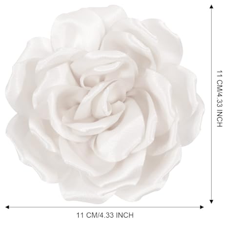 Image of 4.3 inch Red Rose Hair Clip Large Flower Brooches for Women | Charming Flowers Pins for Clothes | Turn Heads with Stylish Rose Hair Clip Flower Brooch Pin for Clothes & Clips for Woman