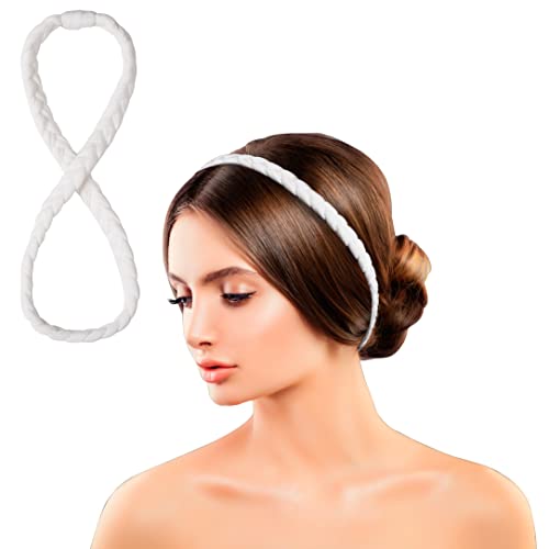Sage Sultana Braided Headbands for Adults - Stretchy Hair Bands Hair Accessories for Yoga Workouts Gift for Her (dove white)