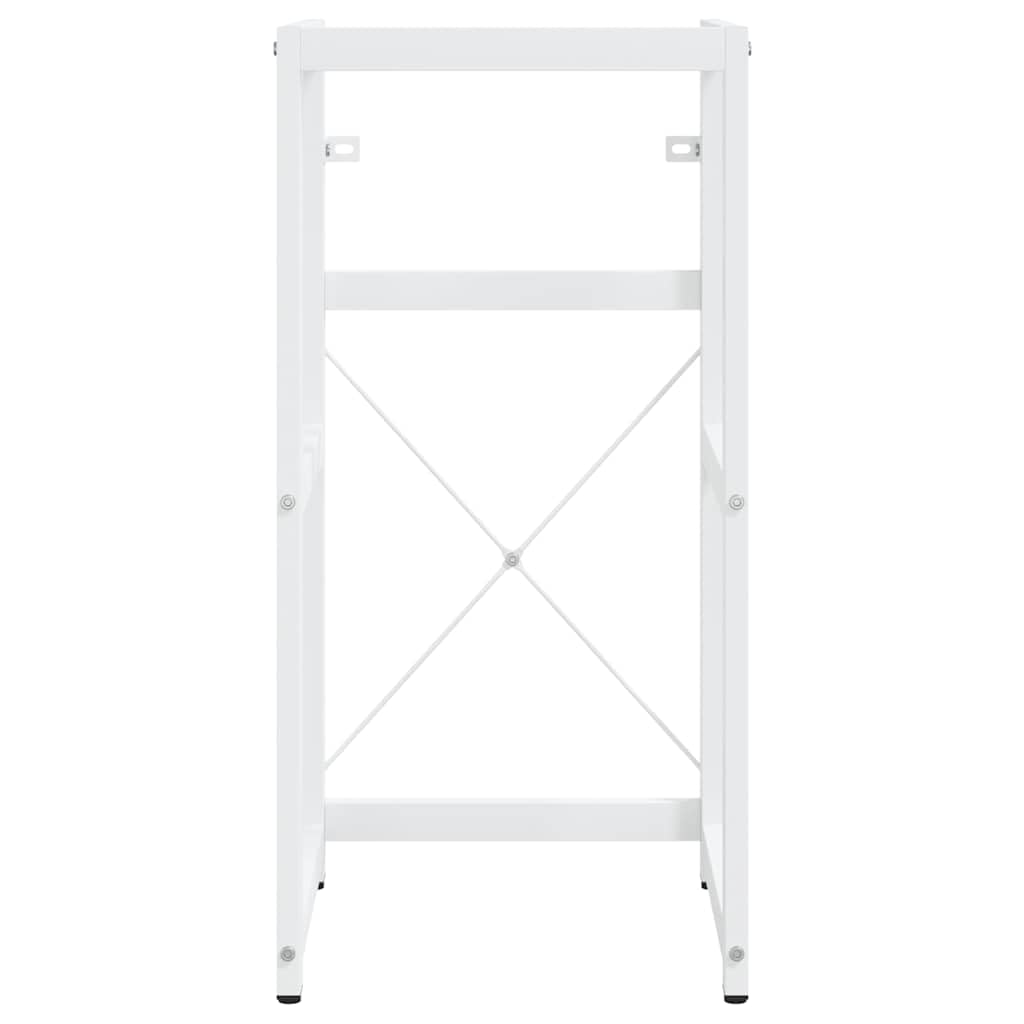 Szafka łazienkowa pod umywalkę, biała, z malowanego proszkowo żelaza, 40 x 38 x 83 cm, zajmująca mało miejsca szafka łazienkowa z otwartą przestrzenią do przechowywania i łatwe czyszczenie, dla