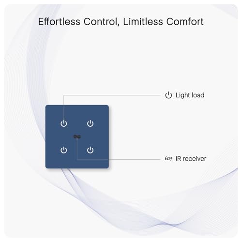 Image of IOTICS Smart Wifi Switch Board: 4 x Switch Module. Touch Control, Remote, App Control. Voice Compatible with Alexa & Assistant. Smart Touch Switch Board For Home Automation (Blue)