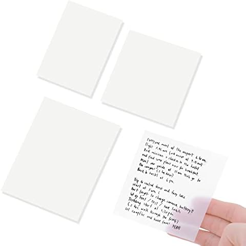150 Sheets Transparent Sticky Note Pads, 3 Sizes Clear Sticky Notes Pads Set Waterproof Self-Adhesive Translucent Memo Tabs, Books Annotating Message Reminder for School, Office Cover