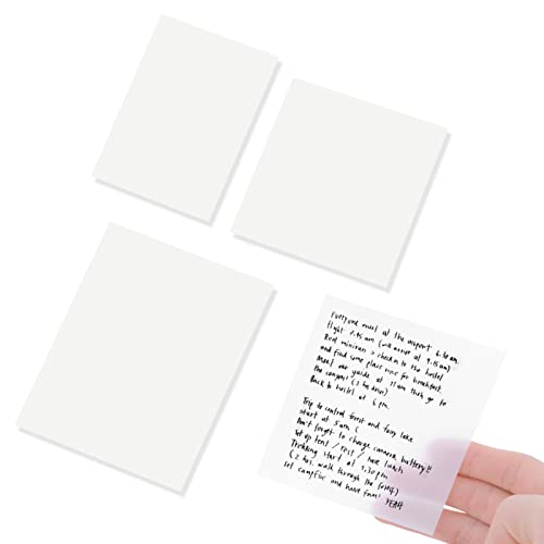Image of Levin 150 Sheets Clear Sticky Note Pads, 3 Sizes Transparent Sticky Notes Pads Set Waterproof Self-Adhesive Translucent Memo Tabs, Books Annotating Message Reminder for School, Office