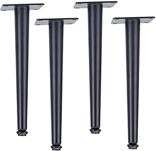 sdSDGrw Patas para Muebles, Juego de 4 Patas metálicas cónicas for Muebles, Ajustables, Multicolor, 10,5 a 72, cm, con Tornillos(Black Straight,10.5cm)