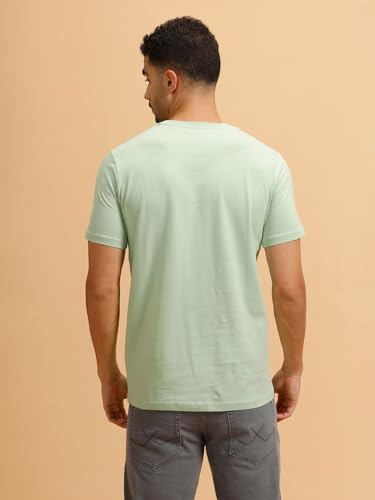 Image of WROGN Men's 180 GSM Pure Cotton T-Shirt | Typography Print | Slim Fit