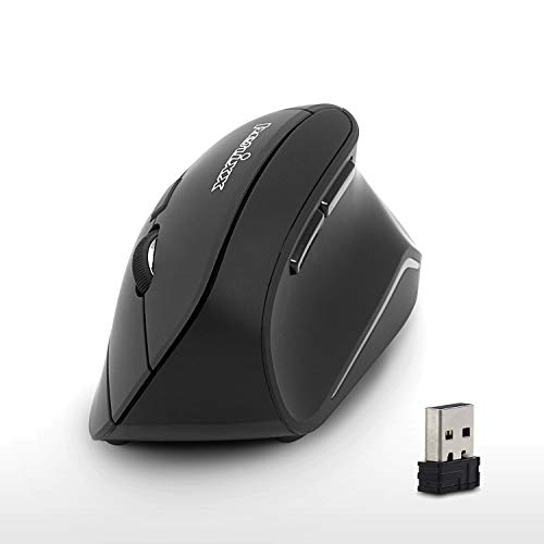 Perixx PERIMICE-715, Ratón Ergonómico Vertical Inalámbrico, 800/1200/1600 DPI, Para Diestros, color negro