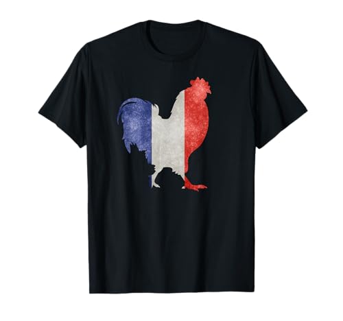 Französischer Hahn mit französischer Flagge Hahn für Frankreich Fans T-Shirt
