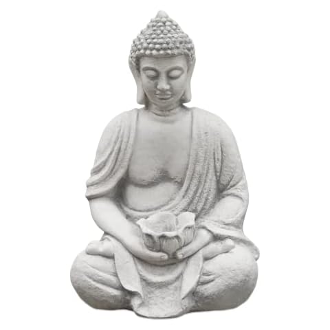 Estatua de piedra maciza de Buda con cuenco Cover
