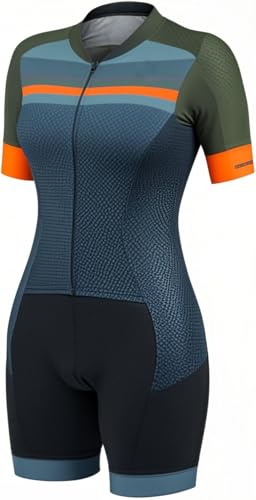 Combinaison cyclisme femme triathlon moulante haut de gamme à manches courtes