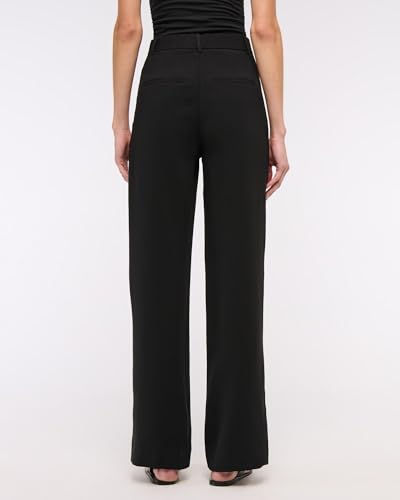 Image of Elendra Cotton Blend Wide Leg Pants for Women | HIGH Waist Formal Baggy Pants