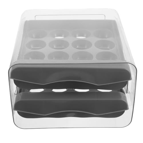 Hemobllo Boîte à Œufs Transparente Capacité 32 Œufs avec Couvercle à Double Couche Organisateur pour Réfrigérateur Matériau Plastique Pet, pour Rangement la Cuisine et Frigo