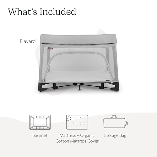 UPPAbaby Remi Playard | Deluxe 3-in-1 Portable Playard, Bedside Bassinet + Travel Crib| Mesh Bassinet, Mattress, Organic Cotton Mattress Cover + Storage Bag Included | Stella (Grey Brushed Mélange) by UPPAbaby - Image 2