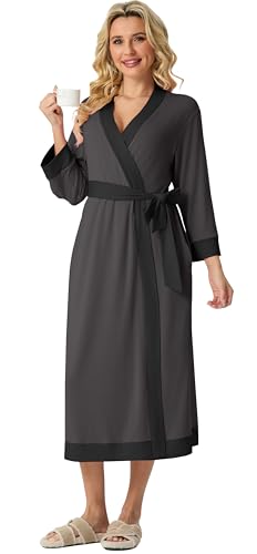 PrinStory Women's Lightweight Soft 3/4 Sleeve Bathrobe - image 3