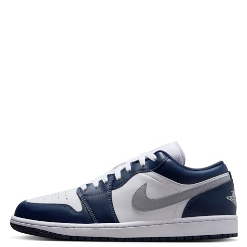 Jordan Mens 1 Low White/Wolf Grey-Midnight Navy 553558-141 11.5