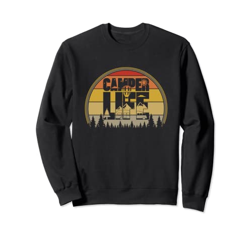 Camper Life Happy Camping Retro Sudadera