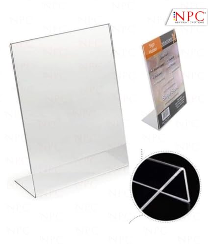 Image of Clear Acrylic Sign Holder, A4 Size (8.3 x 11.7 inches), Double-Sided Display Stand, Table Top (Single-Sided)