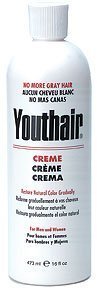 Youthair Creme for Men and Women Natural Color Gradually 16oz/473ml (Pack of 6)