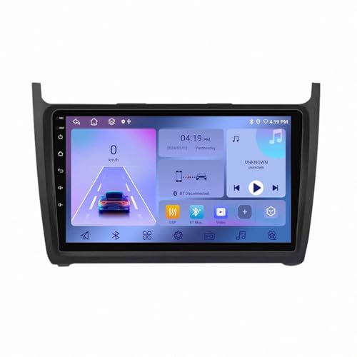 Radio coche con GPS y Mirror Link para VW Polo 5, pantalla Incell de 4 núcleos y mandos de volante