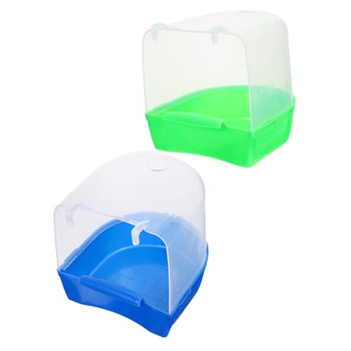 HOLIDYOYO Bird Bath for Cage Plastic Bird Bathtub Parrot Shower Box Fun Pet Bath