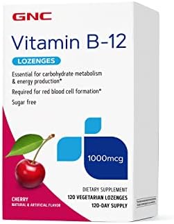 GNC Vitamin B-12 1000mcg - Cherry, 120 Lozenges, Supports Energy Production