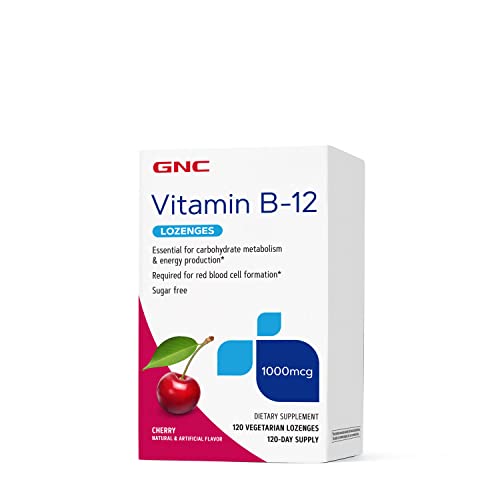 Gnc Vitamin B-12 1000Mcg - Cherry, 120 Lozenges, Supports Energy Production #TOP5