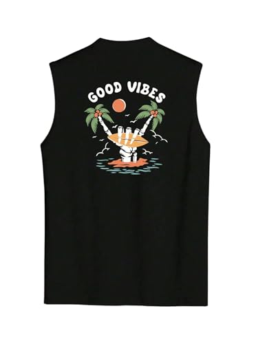 Men's Graphic Boho Tank Tops Summer Beach Vacation Sleeveless Shirts Crew Neck Casual Workout Tank Top