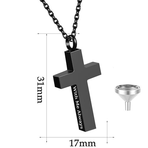 3 Pack Cremation Cross Urn Necklaces for Ashes for Men Cross Urns Pendant Ashes Holder Memorial Jewelry Ashes Keepsake for Human2