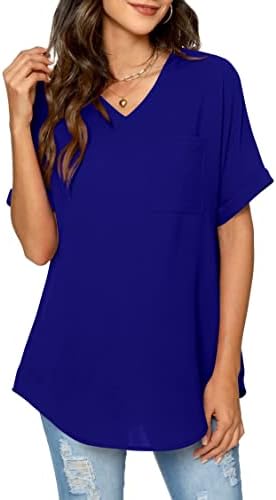 Funlingo Women’s Summer Casual Tops V Neck Short Sleeve Shirts Dressy Blouse Funlingo Women’s Summer Casual Tops V Neck Short Sleeve Shirts Dressy Blouse