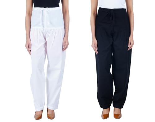 Image of Happy Bunny Salwar Pant - Modern Style Pure Cotton for Women - Ethnic Semi Patiala Trouser - Office,Home - All Day Comfort Wear with Drawstring