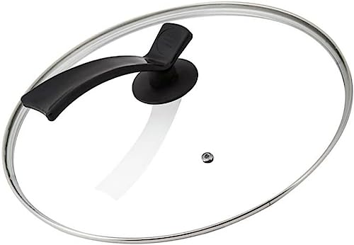 Bistecchiera universale coperchio in vetro, coperchio per pentola da cucina, coperchio con manico in plastica, coperchio universale per cucinare in casa, 24 cm