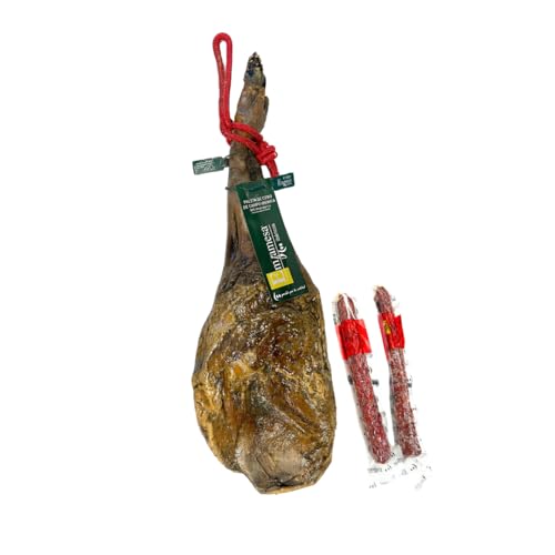 PALETA DE CEBO DE CAMPO 50% RAZA IBÉRICA de 4.3 KG A 4.8 KG,CURACIÓN NATURAL 100%. EMJAMESA Y EMBUTIDOS IBÉRICOS DE BELLOTA (CHORIZO Y SALCHICHÓN)
