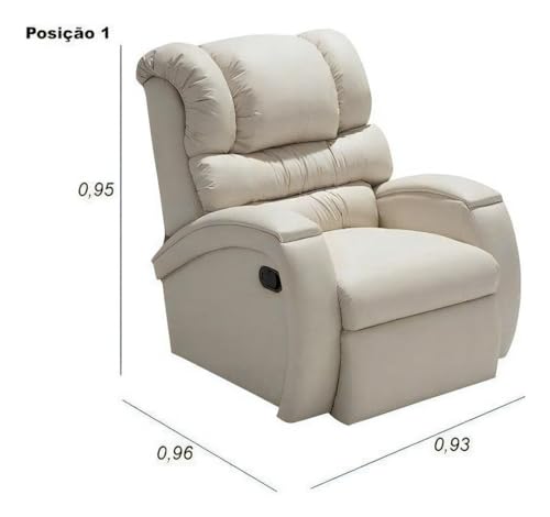 Poltrona do Papai Reclinável Imperial Zero Wall - Corino Gelo