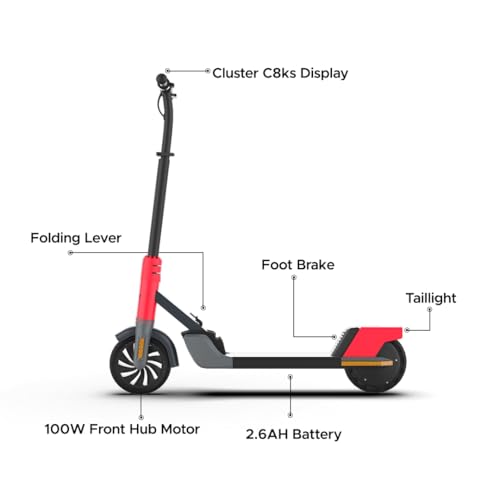 EMotorad Lil E Junior Electric Kick Scooter for Kids 6+ Years | Foldable Aluminum Alloy Frame | 100W Hub Motor & 2.6Ah Battery | Smooth Acceleration, Up to 8 km Range | Lightweight, Safe, and Fun Ride