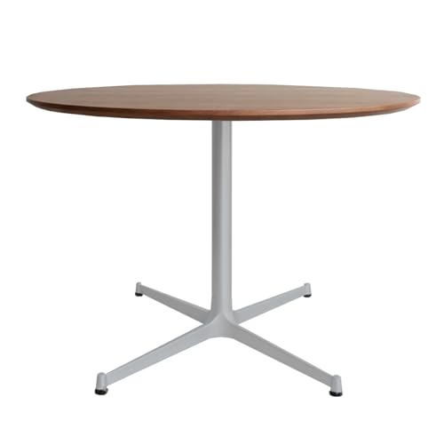 直径110cmウォールナット無垢ラウンドテーブル 脚カラーグレー[420-AW-05-5]