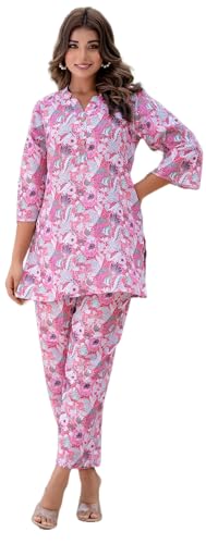 Image of Yashika Women Trendy Printed Cotton Blend Straight Kurta and Palazzo Set