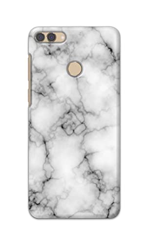 Image of Light White Marble Texture Natural Pattern Hard Back Case Cover for Huawei Y9 (2018) Back Cover -(J5) VNS2230