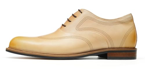 Santimon Men’s Genuine Leather Oxford Shoes - Lightweight Formal Dress Derby Shoes for Weddings, Business, Prom & Tuxedo - Modern Fashion & Comfortable Design2