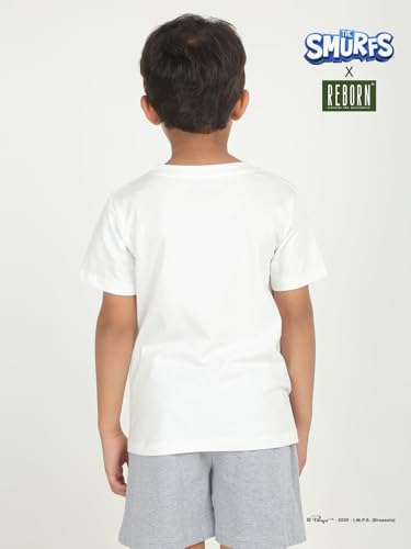 Image of REBORN Boys 1 Piece Chest Printed T-Shirt- Off White